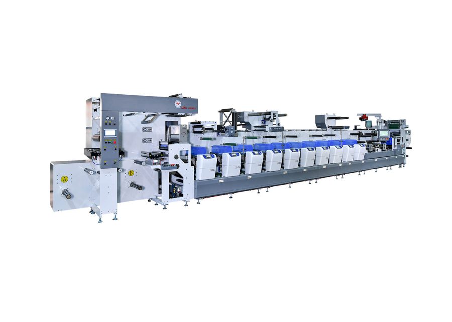 F6 Series Inline Flexo Combination Press, Non-stop Rewinder, Non-stop Unwinder, Full Servo Control System, 10-color Flexo Label Printing, Automatic Die-cutting, Automatic Waste Discharge