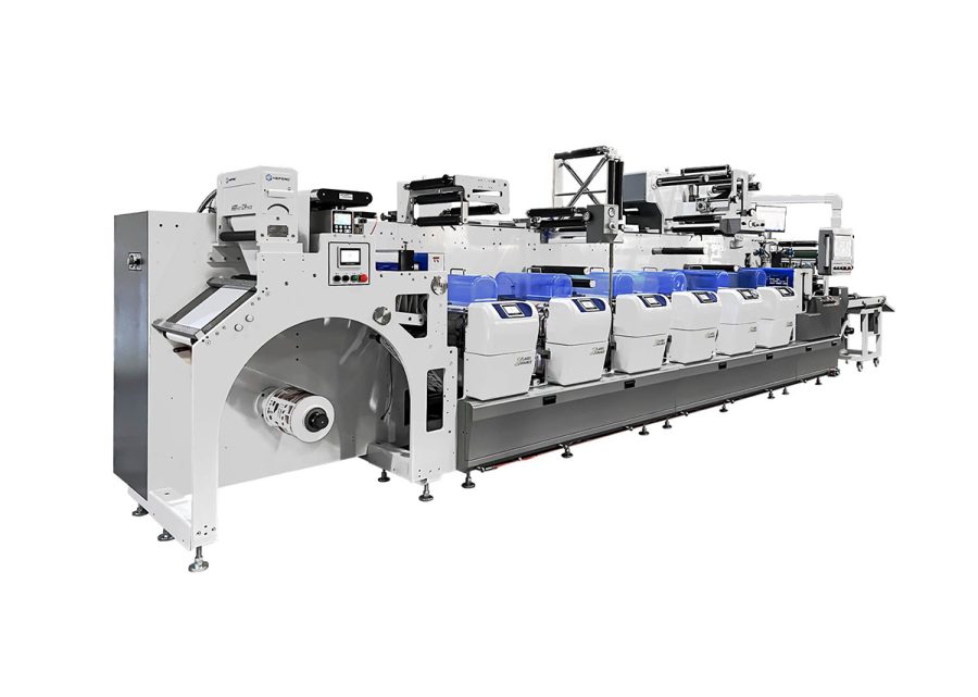 F6 series inline Flexo label Press, 6-color flexo label printing, online rotary sheeter station